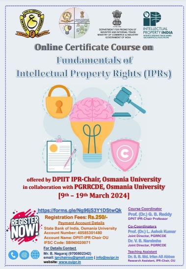 Online Certificate Course on IPR